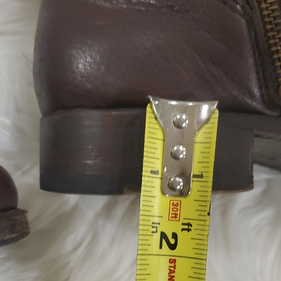 Frye Dark Brown Leather Moto Boots - Picture 7 of 12